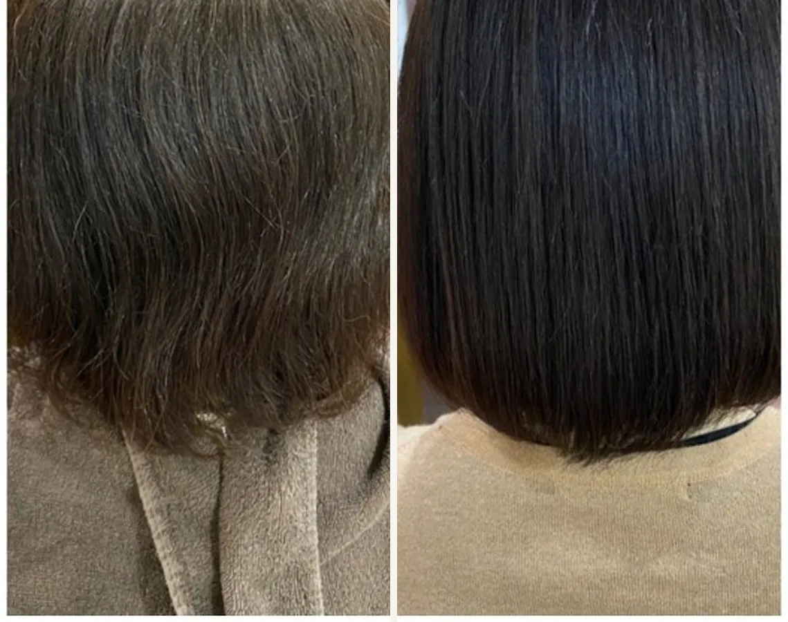 セミロングの縮毛矯正で自然なストレートヘアに|秩父の美容室マイスター